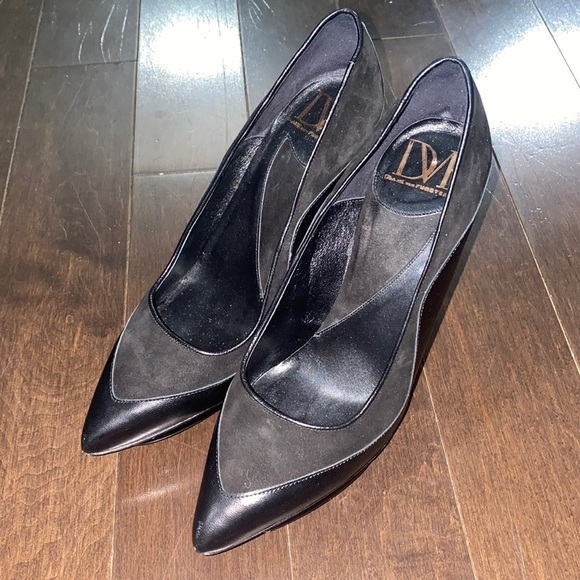 DIANE Von Furstenberg DVF Runway Black Leather Platform Pumps Size 6 - Picture 1 of 6